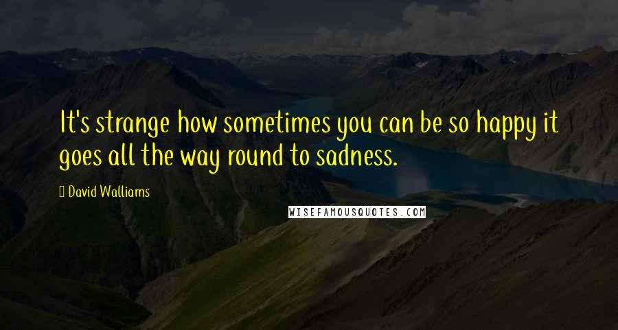 David Walliams Quotes: It's strange how sometimes you can be so happy it goes all the way round to sadness.