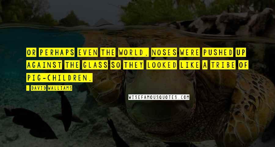 David Walliams Quotes: Or perhaps even the world, noses were pushed up against the glass so they looked like a tribe of pig-children.