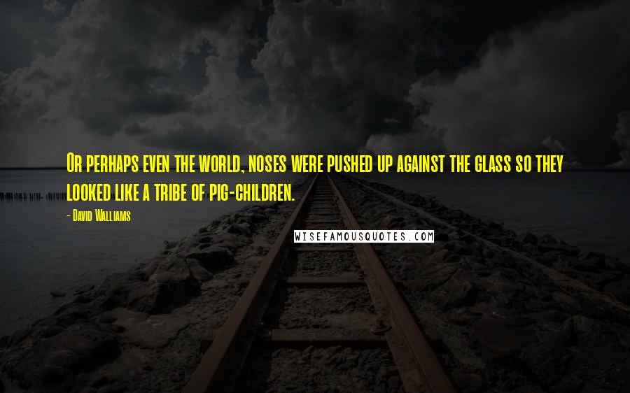 David Walliams Quotes: Or perhaps even the world, noses were pushed up against the glass so they looked like a tribe of pig-children.