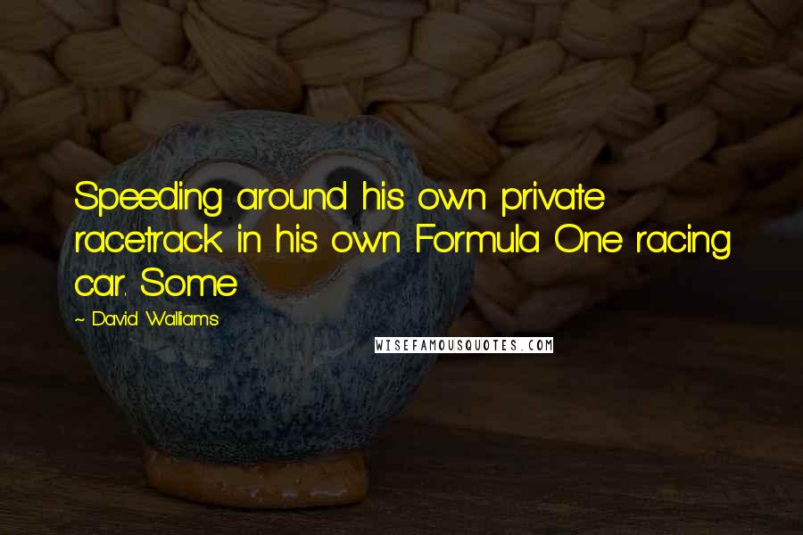 David Walliams Quotes: Speeding around his own private racetrack in his own Formula One racing car. Some