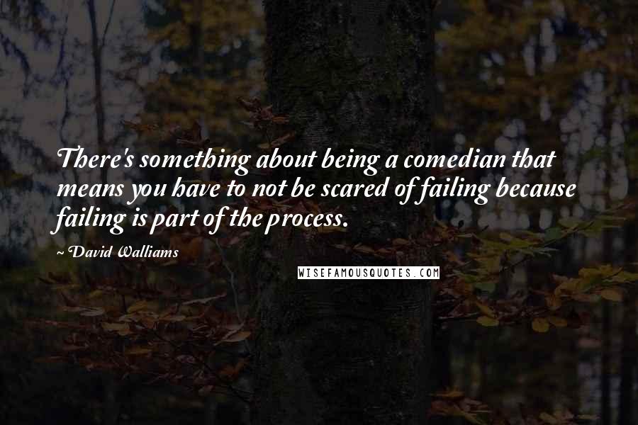 David Walliams Quotes: There's something about being a comedian that means you have to not be scared of failing because failing is part of the process.