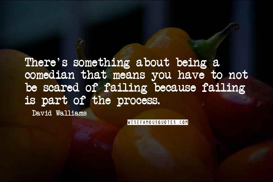 David Walliams Quotes: There's something about being a comedian that means you have to not be scared of failing because failing is part of the process.