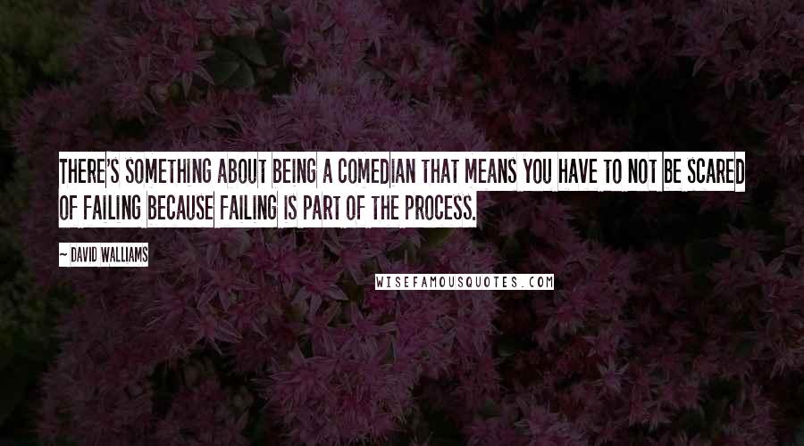 David Walliams Quotes: There's something about being a comedian that means you have to not be scared of failing because failing is part of the process.