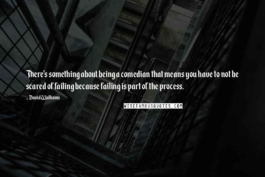 David Walliams Quotes: There's something about being a comedian that means you have to not be scared of failing because failing is part of the process.