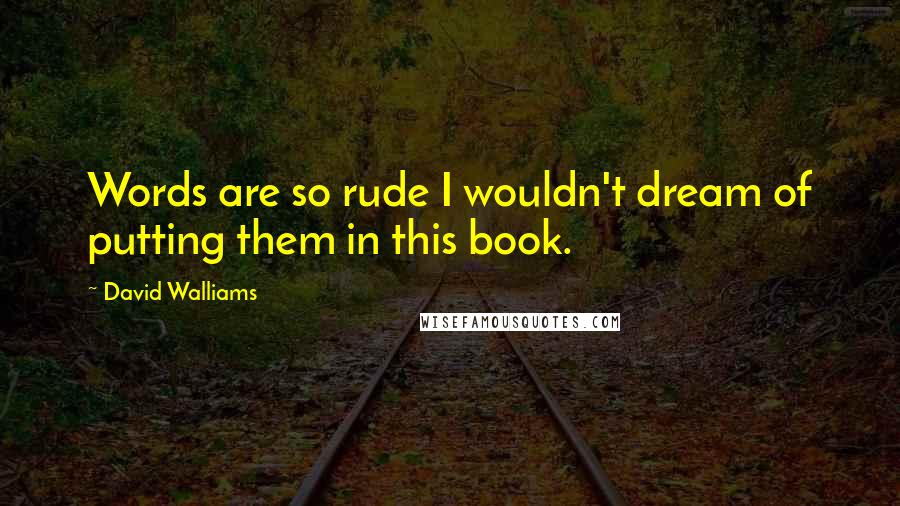 David Walliams Quotes: Words are so rude I wouldn't dream of putting them in this book.