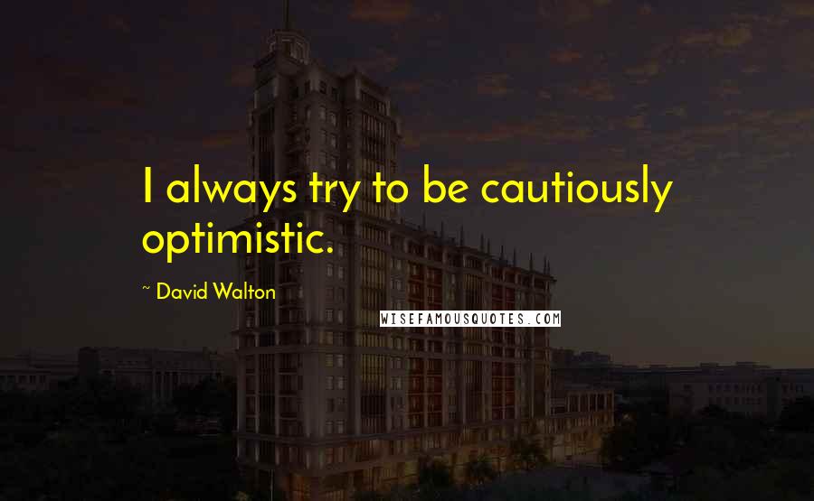 David Walton Quotes: I always try to be cautiously optimistic.