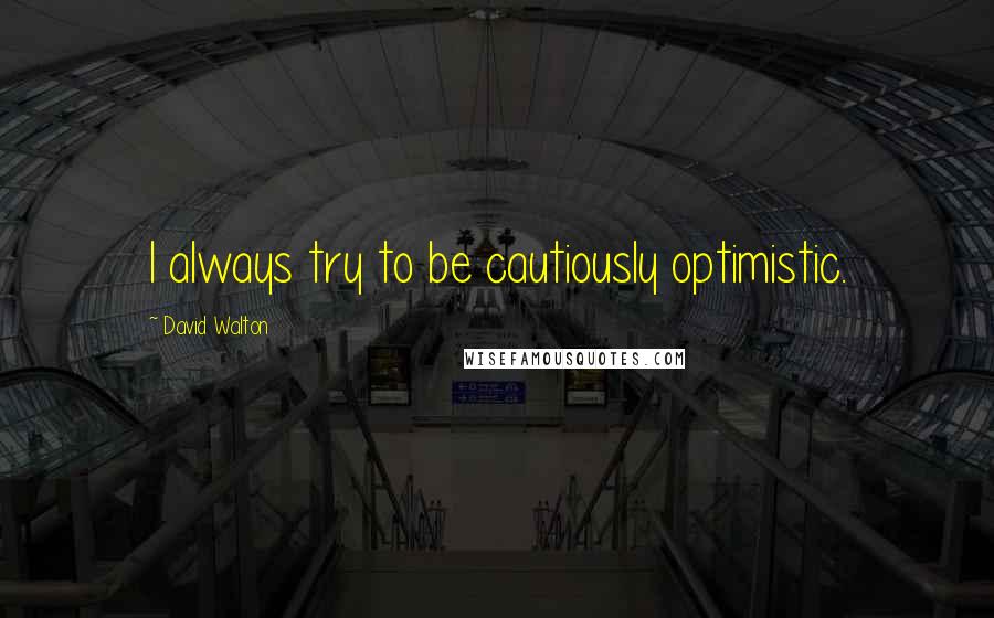 David Walton Quotes: I always try to be cautiously optimistic.