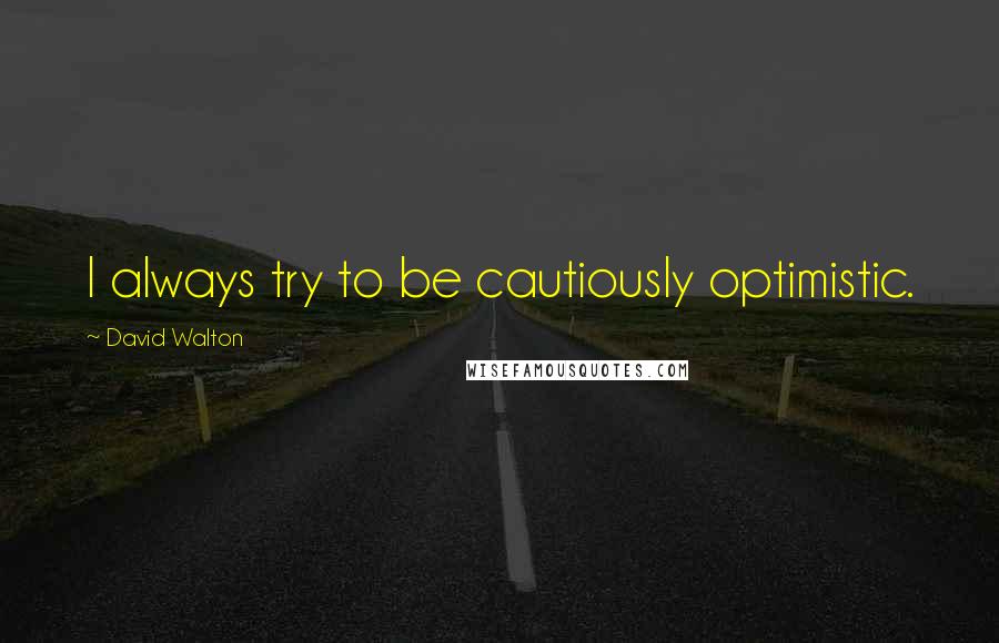 David Walton Quotes: I always try to be cautiously optimistic.