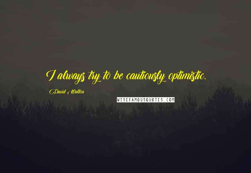 David Walton Quotes: I always try to be cautiously optimistic.