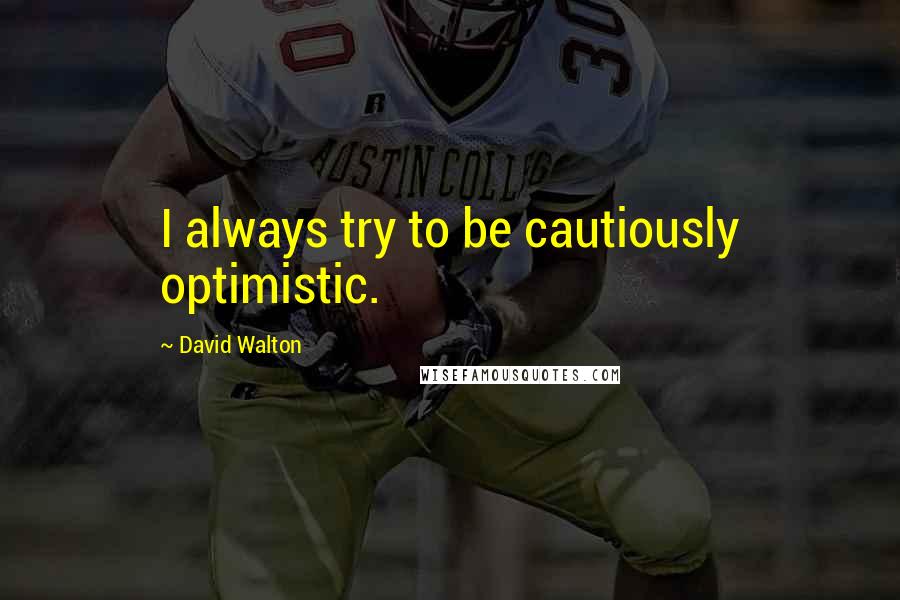 David Walton Quotes: I always try to be cautiously optimistic.