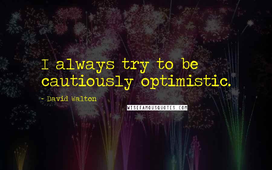 David Walton Quotes: I always try to be cautiously optimistic.