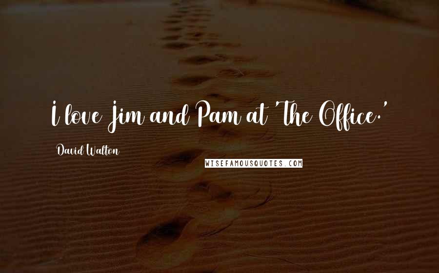 David Walton Quotes: I love Jim and Pam at 'The Office.'