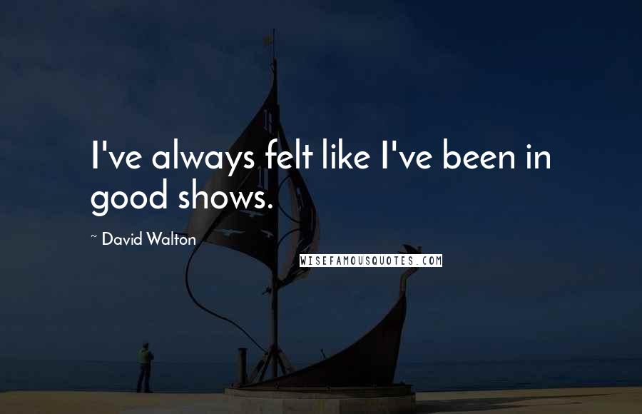 David Walton Quotes: I've always felt like I've been in good shows.