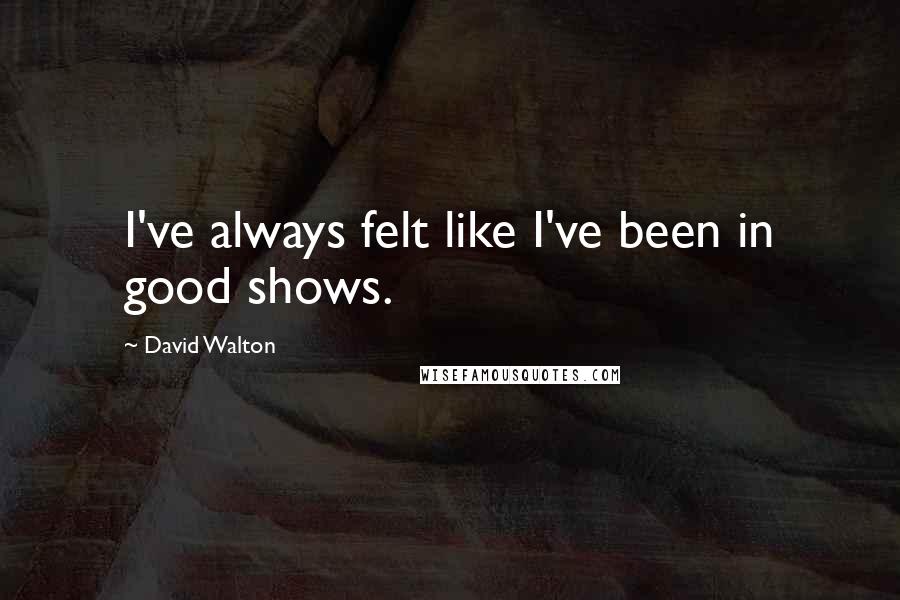 David Walton Quotes: I've always felt like I've been in good shows.