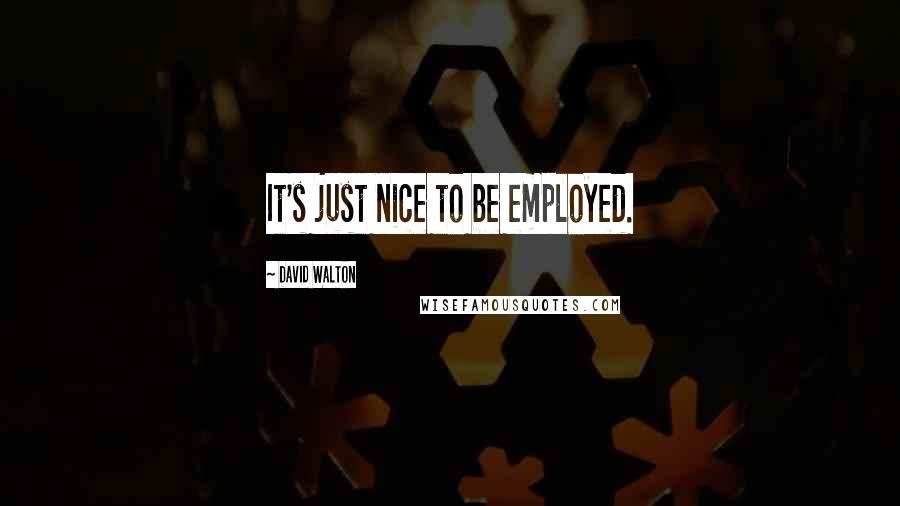 David Walton Quotes: It's just nice to be employed.