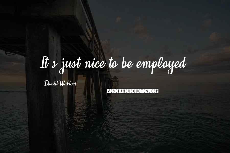 David Walton Quotes: It's just nice to be employed.