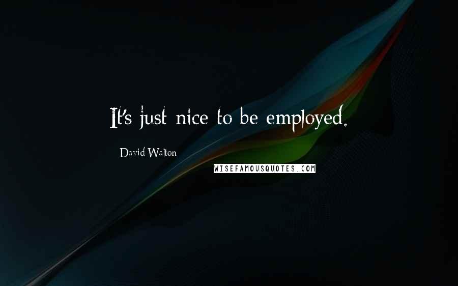 David Walton Quotes: It's just nice to be employed.