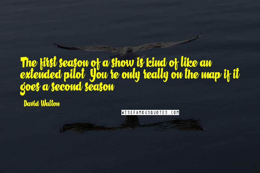 David Walton Quotes: The first season of a show is kind of like an extended pilot. You're only really on the map if it goes a second season.