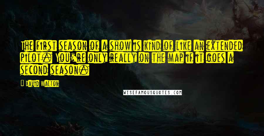 David Walton Quotes: The first season of a show is kind of like an extended pilot. You're only really on the map if it goes a second season.