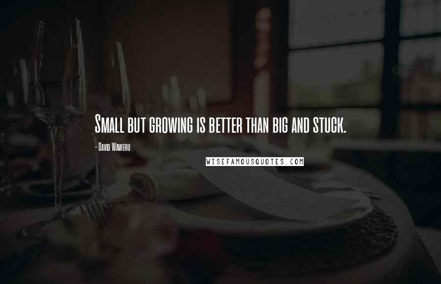David Waweru Quotes: Small but growing is better than big and stuck.
