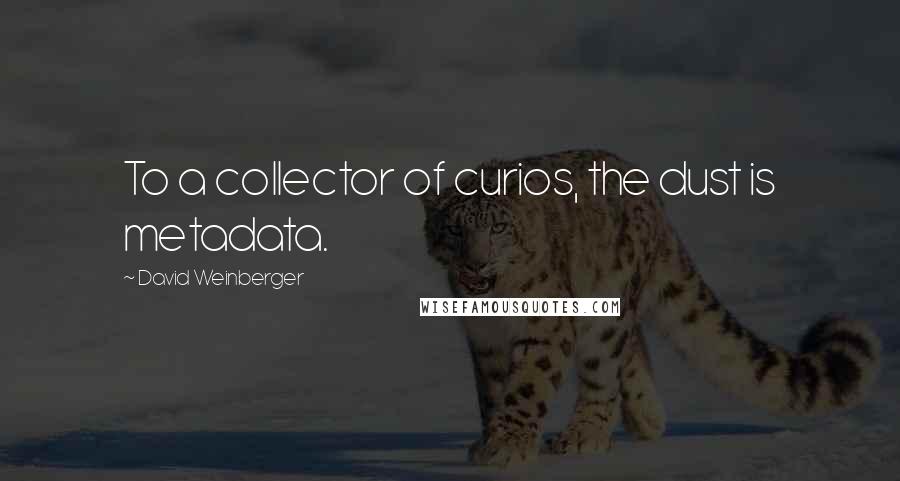 David Weinberger Quotes: To a collector of curios, the dust is metadata.