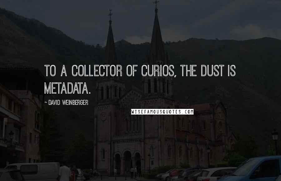 David Weinberger Quotes: To a collector of curios, the dust is metadata.