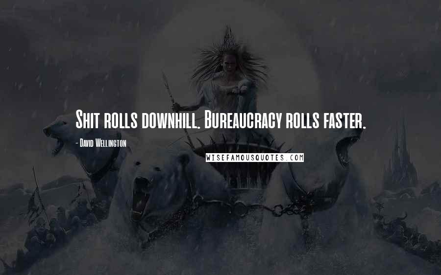 David Wellington Quotes: Shit rolls downhill. Bureaucracy rolls faster.