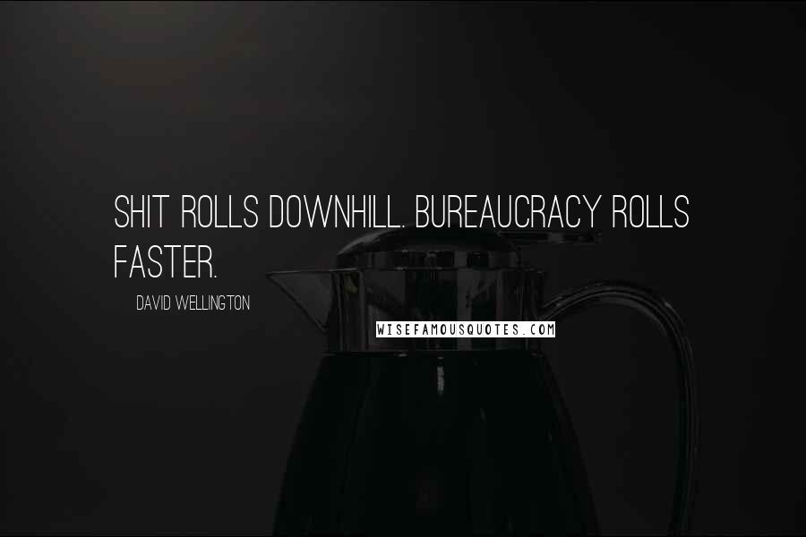 David Wellington Quotes: Shit rolls downhill. Bureaucracy rolls faster.