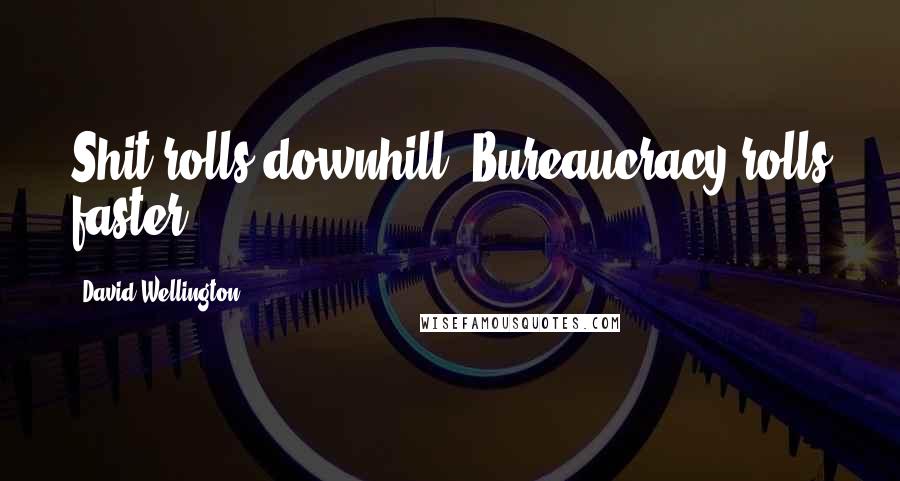 David Wellington Quotes: Shit rolls downhill. Bureaucracy rolls faster.