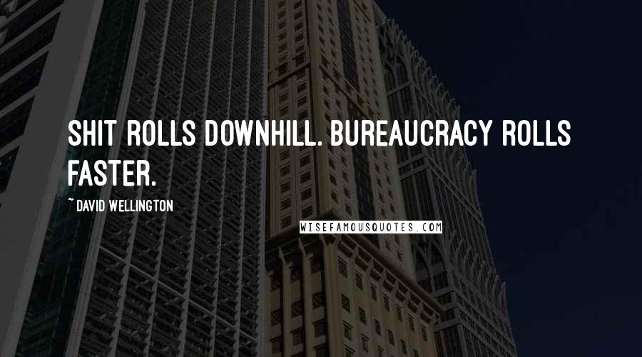 David Wellington Quotes: Shit rolls downhill. Bureaucracy rolls faster.