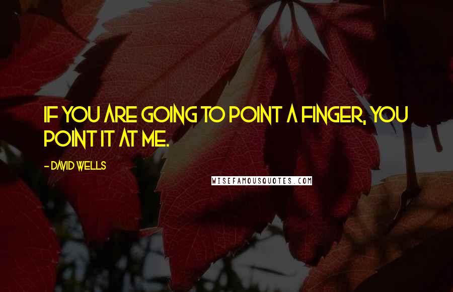 David Wells Quotes: If you are going to point a finger, you point it at me.