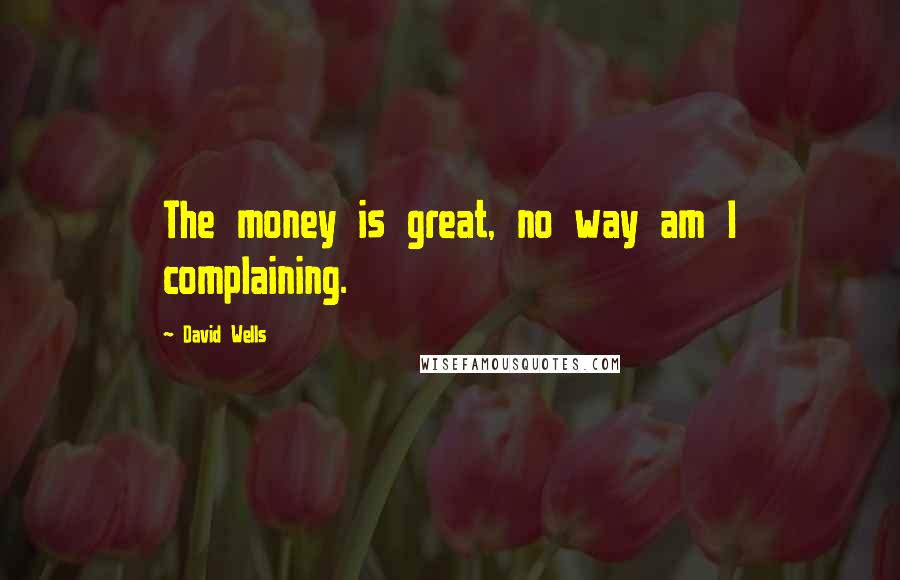 David Wells Quotes: The money is great, no way am I complaining.