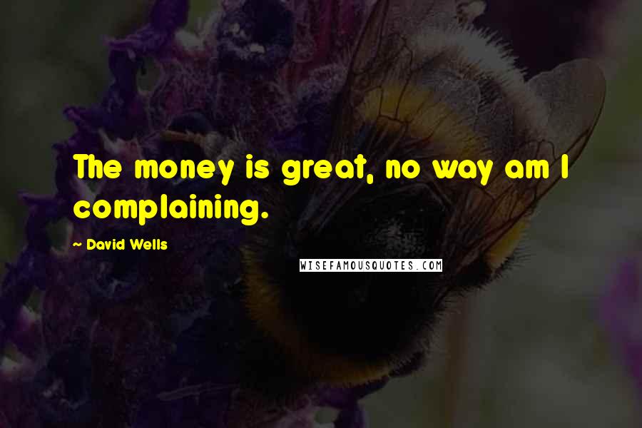 David Wells Quotes: The money is great, no way am I complaining.