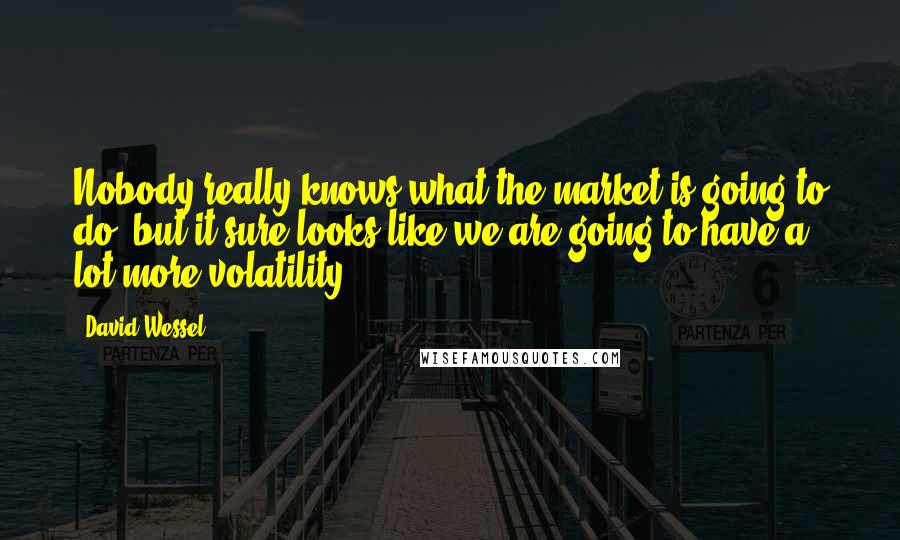 David Wessel Quotes: Nobody really knows what the market is going to do, but it sure looks like we are going to have a lot more volatility.