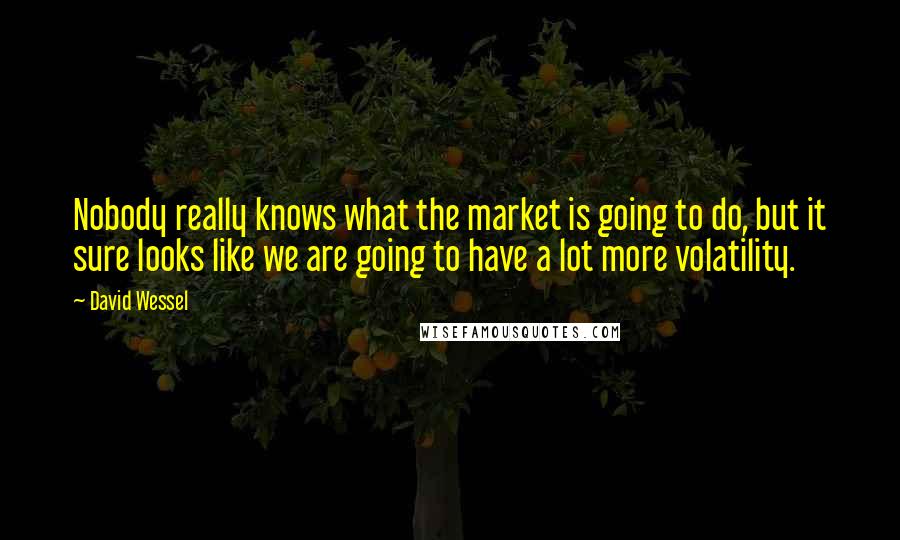 David Wessel Quotes: Nobody really knows what the market is going to do, but it sure looks like we are going to have a lot more volatility.
