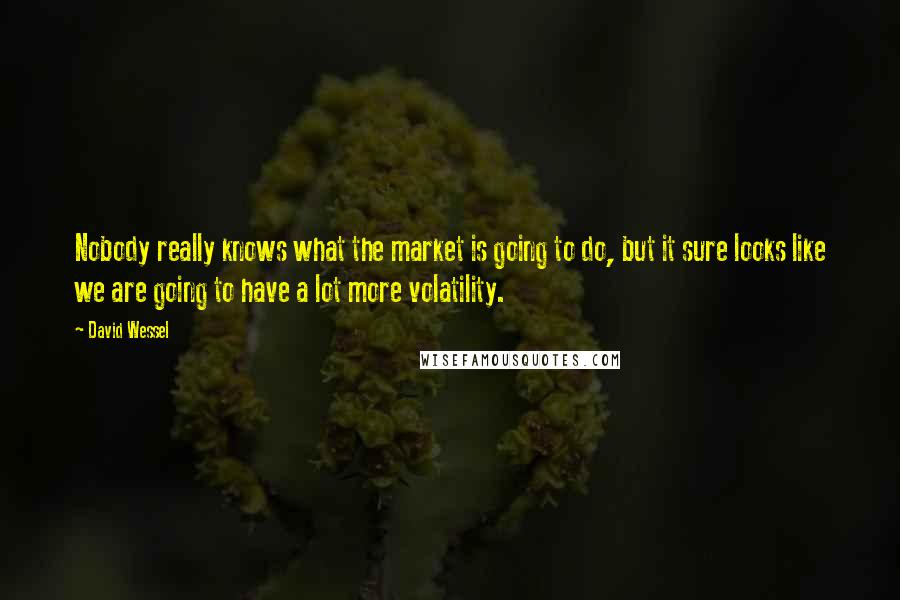 David Wessel Quotes: Nobody really knows what the market is going to do, but it sure looks like we are going to have a lot more volatility.