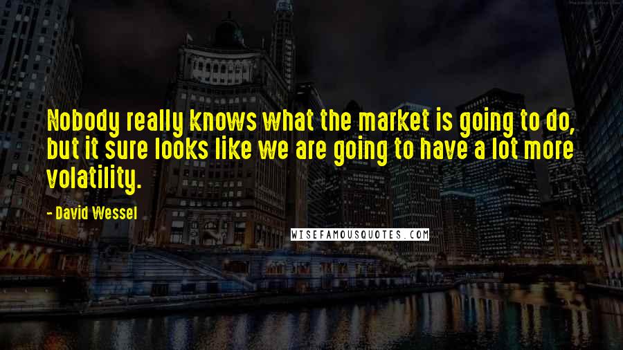 David Wessel Quotes: Nobody really knows what the market is going to do, but it sure looks like we are going to have a lot more volatility.