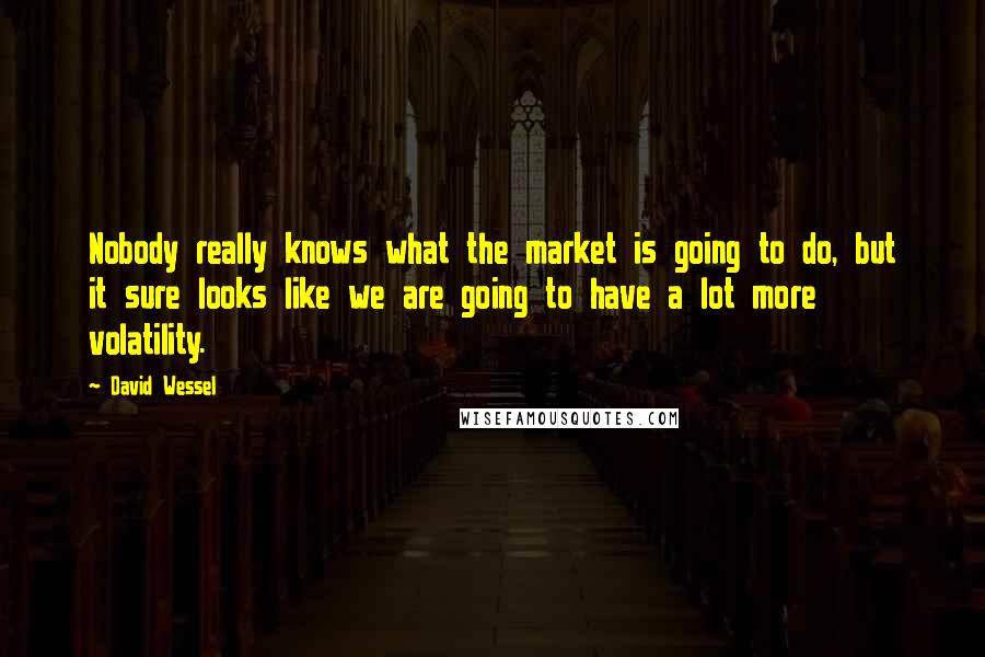 David Wessel Quotes: Nobody really knows what the market is going to do, but it sure looks like we are going to have a lot more volatility.