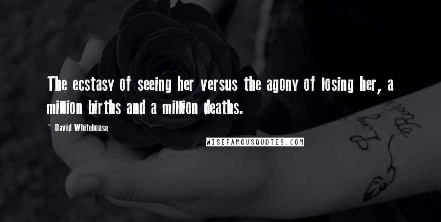 David Whitehouse Quotes: The ecstasy of seeing her versus the agony of losing her, a million births and a million deaths.