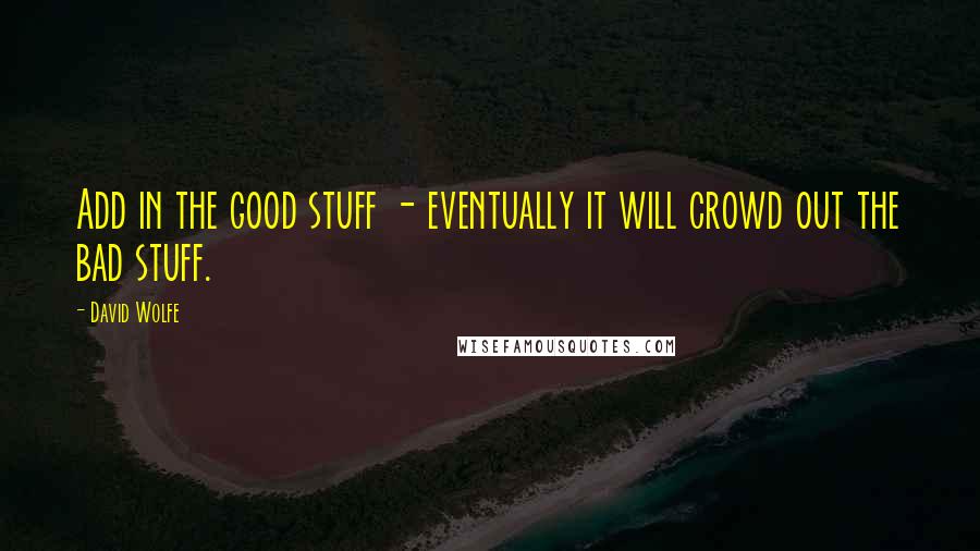 David Wolfe Quotes: Add in the good stuff - eventually it will crowd out the bad stuff.