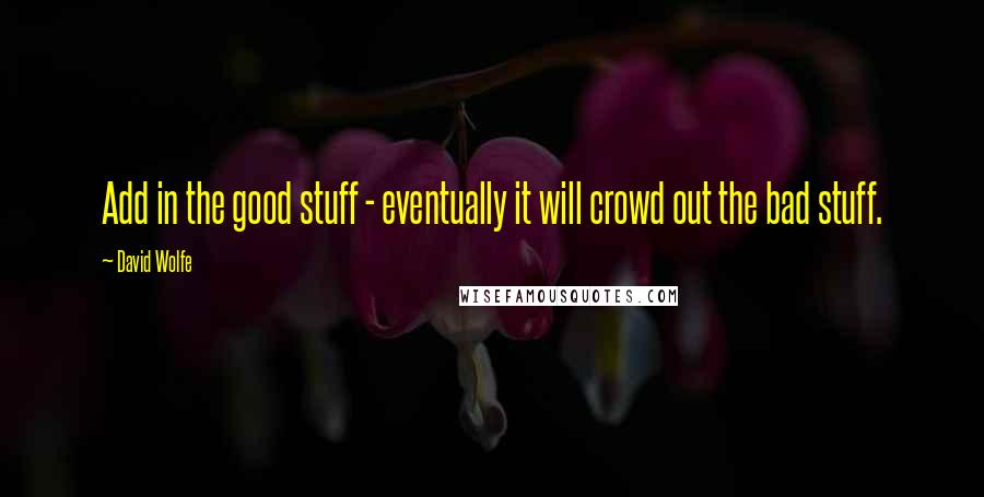 David Wolfe Quotes: Add in the good stuff - eventually it will crowd out the bad stuff.