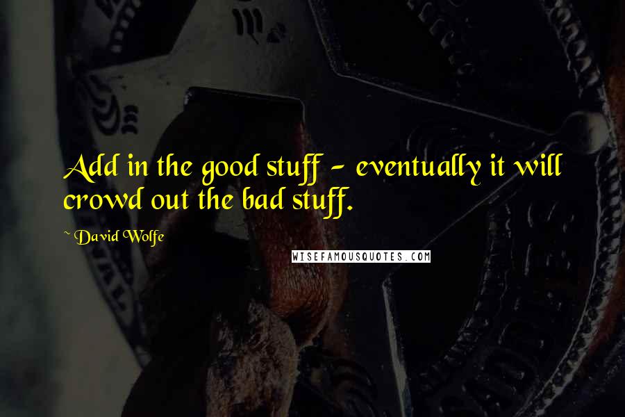 David Wolfe Quotes: Add in the good stuff - eventually it will crowd out the bad stuff.