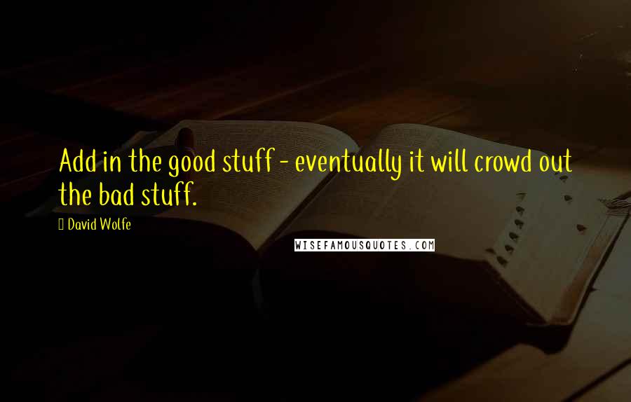 David Wolfe Quotes: Add in the good stuff - eventually it will crowd out the bad stuff.