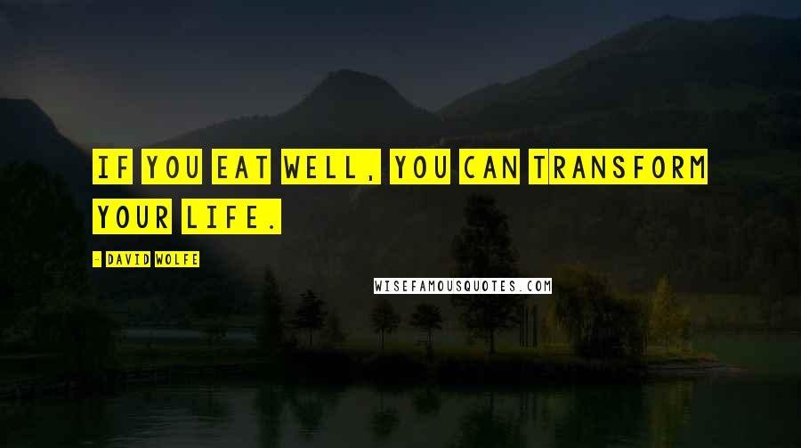 David Wolfe Quotes: If you eat well, you can transform your life.