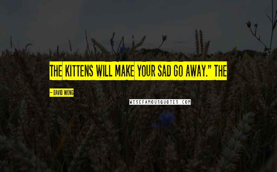 David Wong Quotes: The kittens will make your sad go away." The