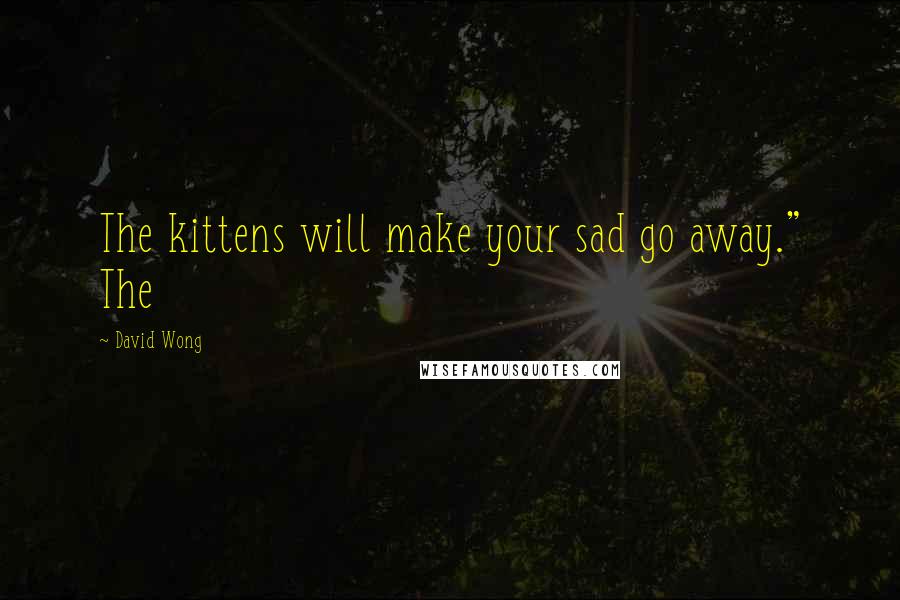 David Wong Quotes: The kittens will make your sad go away." The