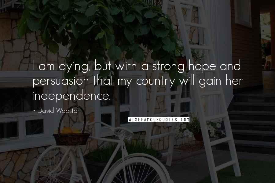 David Wooster Quotes: I am dying, but with a strong hope and persuasion that my country will gain her independence.