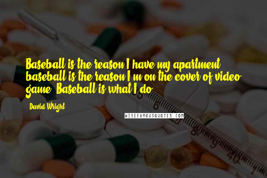 David Wright Quotes: Baseball is the reason I have my apartment, baseball is the reason I'm on the cover of video game. Baseball is what I do.