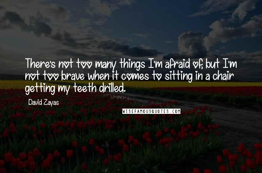 David Zayas Quotes: There's not too many things I'm afraid of, but I'm not too brave when it comes to sitting in a chair getting my teeth drilled.
