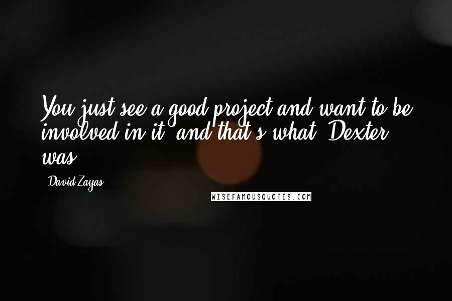 David Zayas Quotes: You just see a good project and want to be involved in it, and that's what 'Dexter' was.